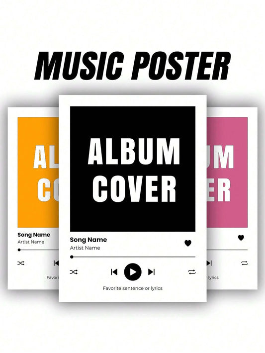1pc Customized Song Poster- Music Wall Decor, Album Cover Print, Choose Any Song, Frameless Decoration, Personalized, Ideal Gift For Boyfriend, Girlfriend, Dad, Mom, Aesthetic Room Decor 2026, Annive