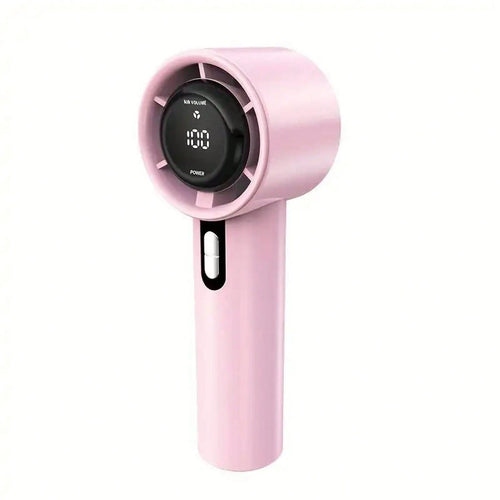 1pc Cute Pink GMOX Portable Personal Fan, Digital Display Adjustable Speed Mini Handheld Fan, Summer Pocket Cooling Fan For Women Office Outdoor Daily Use