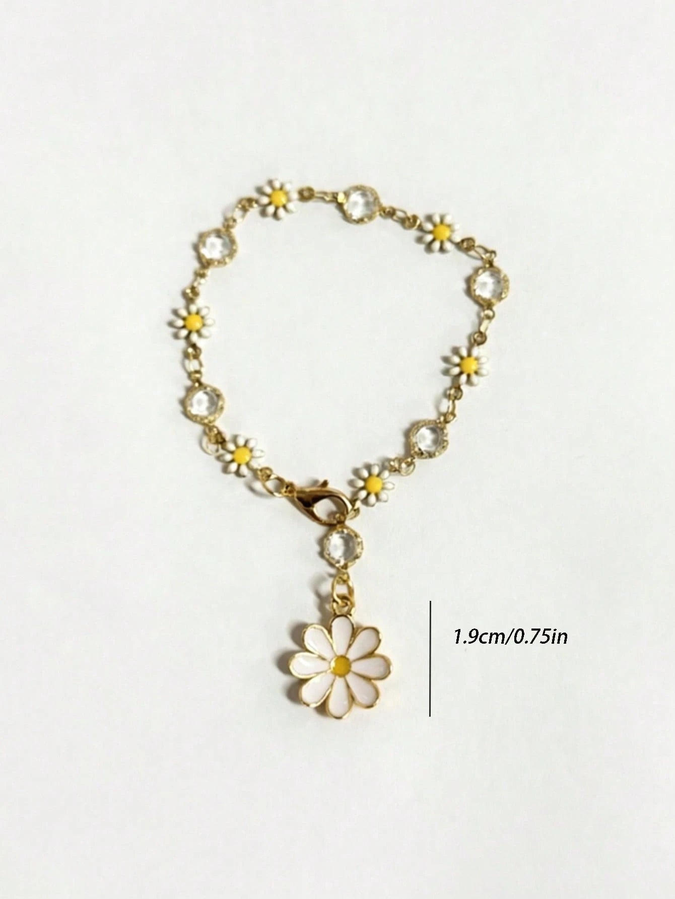 1pc Daisy Flower Car Steering Wheel Decor Chain, Fresh Floral Car Interior Hanging Ornament Accessory For Women