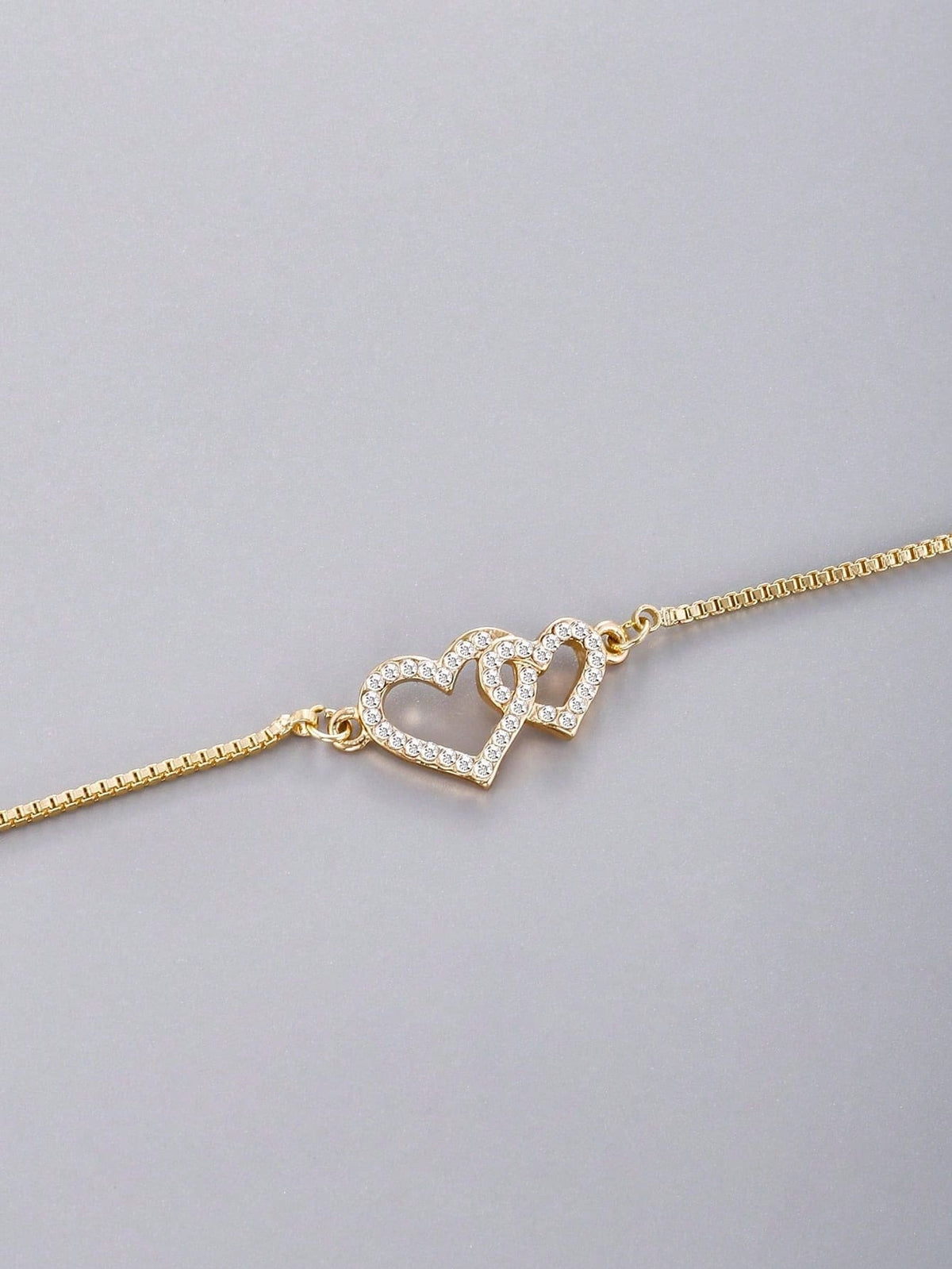 1pc Delicate Zirconia Double Heart Anklet, Suitable For Women To Wear On Vacation, Beach And Daily Occasions