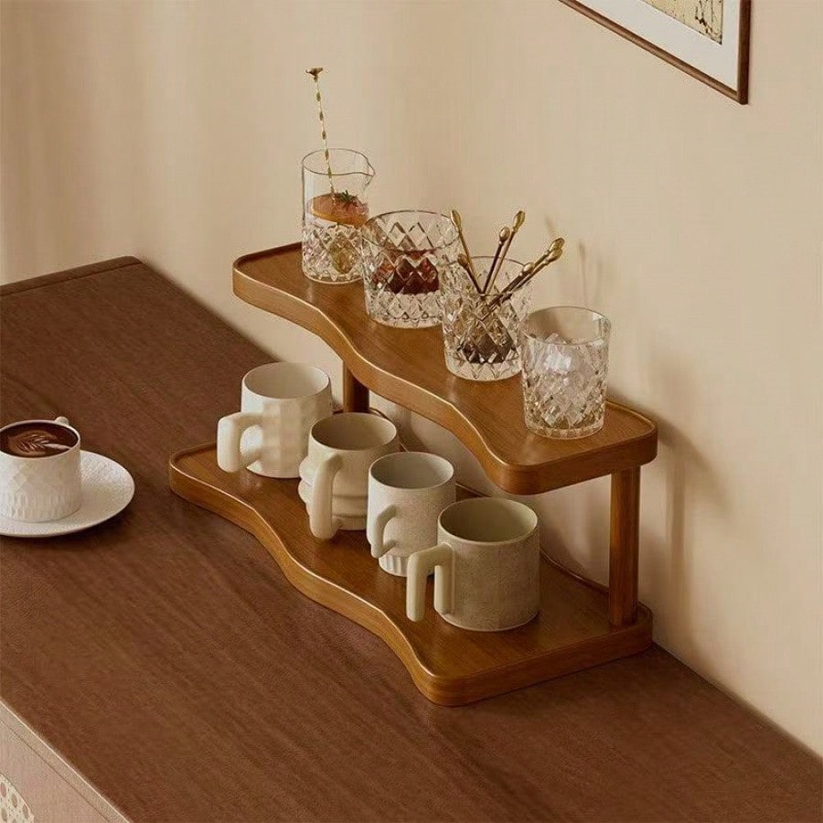 1pc Desktop Storage Rack, Multi-Layer Countertop Organizer For Tea Cups, Water Cups, Coffee Cups, And Tea Sets