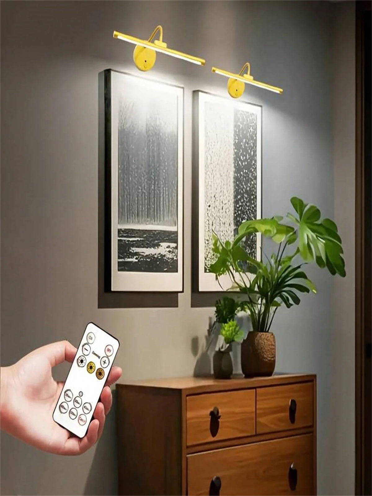 1pc Dimmable Rechargeable Picture Light With Remote, Wall Light With Timer & Memory, 3 Colour Temps, LED Display Lamp For Dartboard Pictures Frame Gallery(1800mAh)