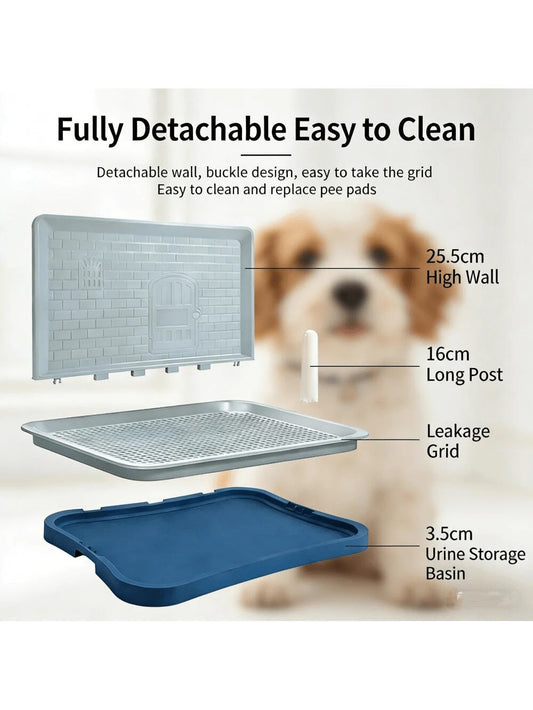 1pc Dog & Cat Potty Training System With Splash Guard- Large Silicone & PP Pee Pad Holder For Small To Medium Breeds, Easy- Clean, Indoor Urine Holder For Puppies, Non- Slip Legs, Pet Training Toilet