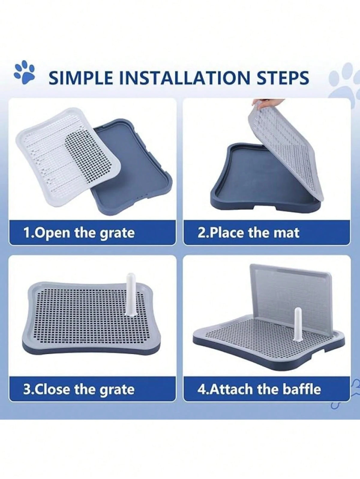 1pc Dog & Cat Potty Training System With Splash Guard- Large Silicone & PP Pee Pad Holder For Small To Medium Breeds, Easy- Clean, Indoor Urine Holder For Puppies, Non- Slip Legs, Pet Training Toilet