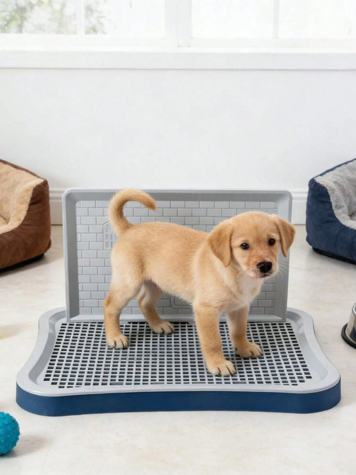 1pc Dog & Cat Potty Training System With Splash Guard- Large Silicone & PP Pee Pad Holder For Small To Medium Breeds, Easy- Clean, Indoor Urine Holder For Puppies, Non- Slip Legs, Pet Training Toilet