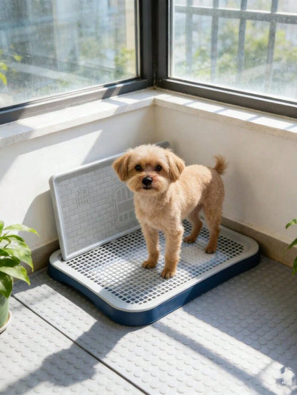 1pc Dog & Cat Potty Training System With Splash Guard- Large Silicone & PP Pee Pad Holder For Small To Medium Breeds, Easy- Clean, Indoor Urine Holder For Puppies, Non- Slip Legs, Pet Training Toilet
