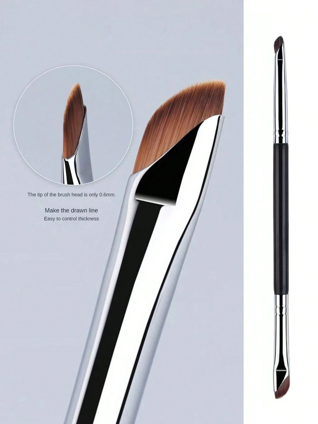 1pc Dual Ended Eyeliner Brush/Fine Detail Shader Brush/Eyeshadow Blending Brush, Angled Brow Brush,Eyebrow Brush,Eyeshadow Brush,Spoolie,Spoolie Brush,Giveaways