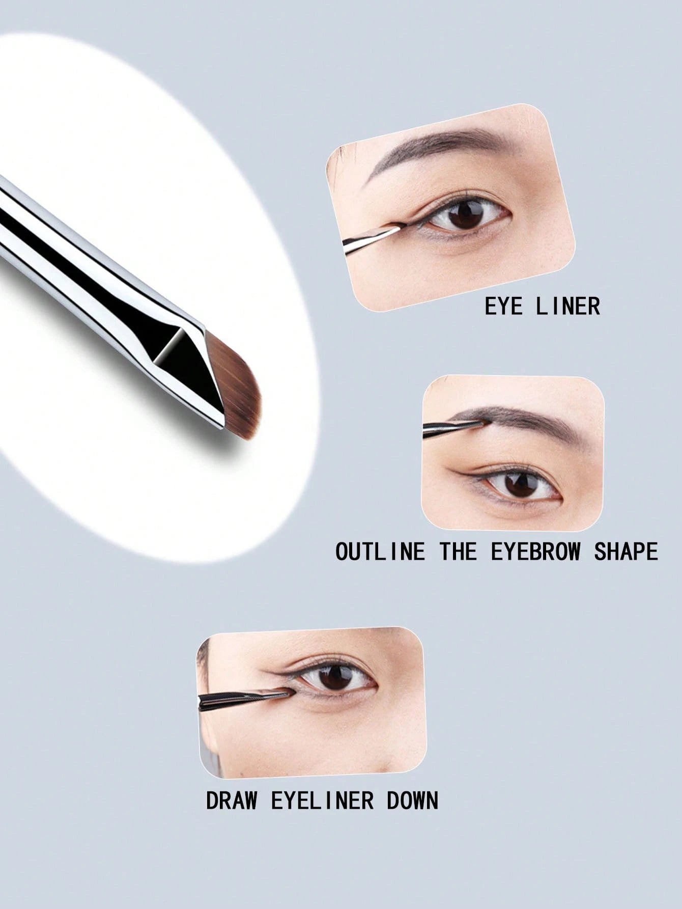 1pc Dual Ended Eyeliner Brush/Fine Detail Shader Brush/Eyeshadow Blending Brush, Angled Brow Brush,Eyebrow Brush,Eyeshadow Brush,Spoolie,Spoolie Brush,Giveaways