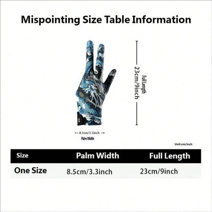1pc Durable Anti-Slip Breathable Three-Finger Snooker/Pool Training Glove