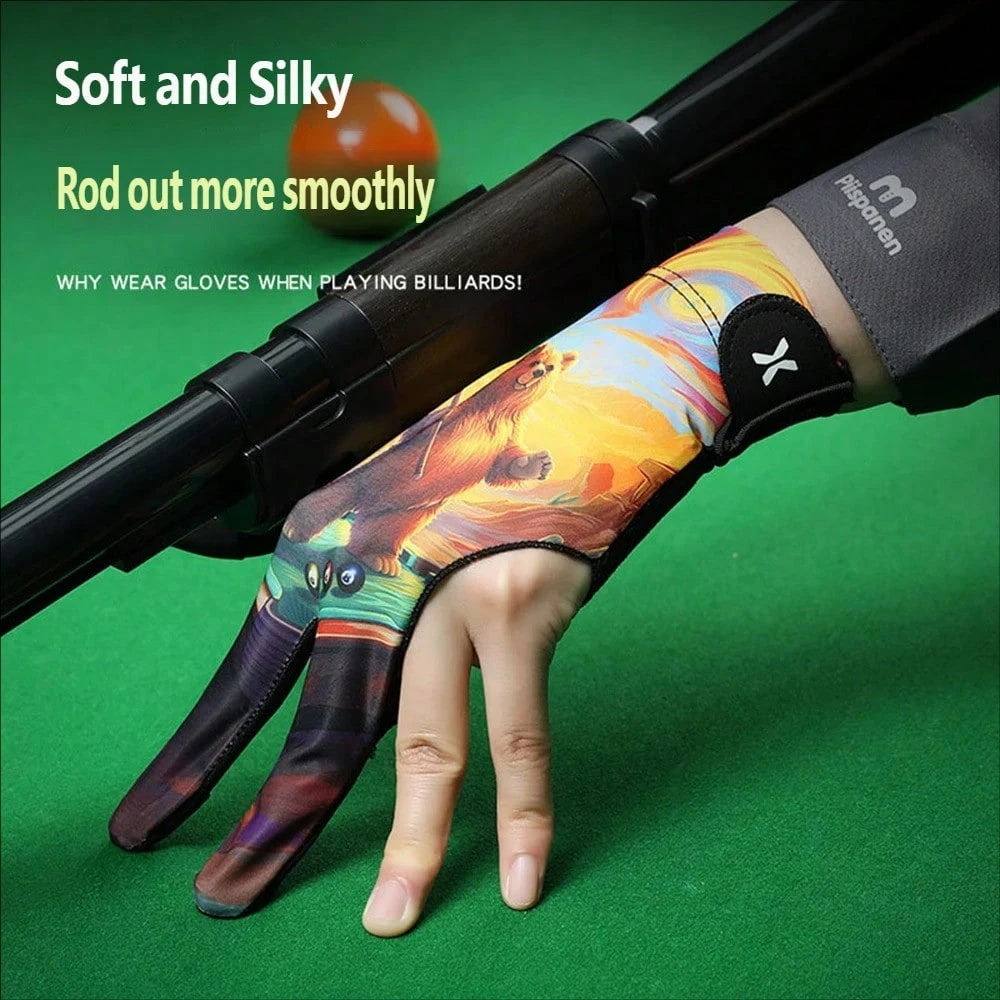 1pc Durable Anti-Slip Breathable Three-Finger Snooker/Pool Training Glove
