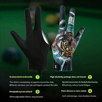 1pc Durable Anti-Slip Breathable Three-Finger Snooker/Pool Training Glove