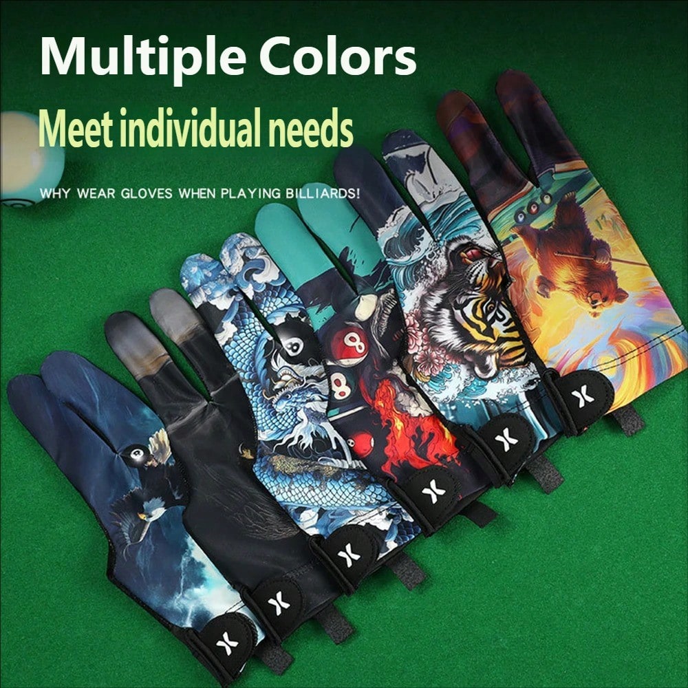 1pc Durable Anti-Slip Breathable Three-Finger Snooker/Pool Training Glove