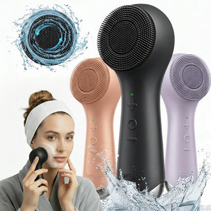 1pc Electric Silicone Facial Cleansing Brush, Portable Waterproof Rechargeable Face Brush With 5 Cleaning Modes, Electric Deep Pore Cleaner For Men & Women, Blackhead & Exfoliating Removal