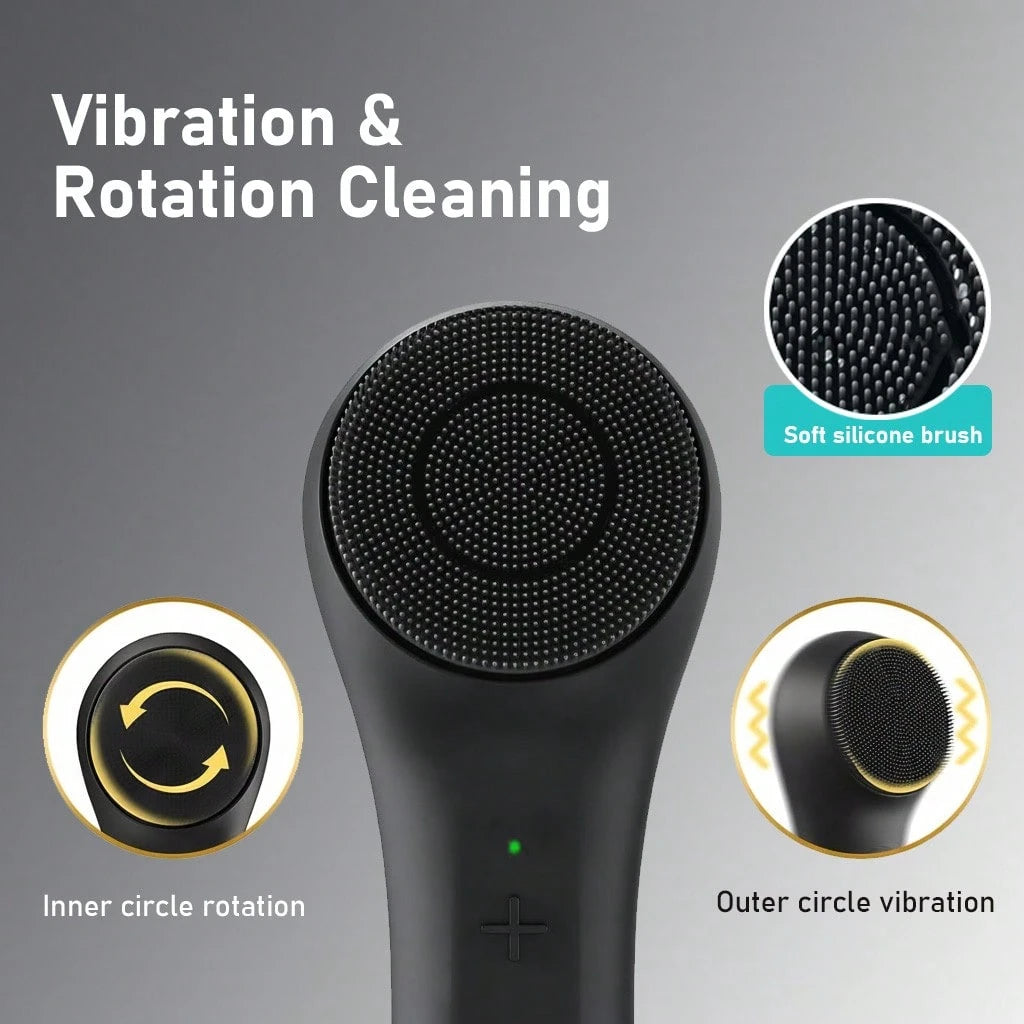 1pc Electric Silicone Facial Cleansing Brush, Portable Waterproof Rechargeable Face Brush With 5 Cleaning Modes, Electric Deep Pore Cleaner For Men & Women, Blackhead & Exfoliating Removal