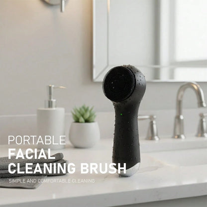 1pc Electric Silicone Facial Cleansing Brush, Portable Waterproof Rechargeable Face Brush With 5 Cleaning Modes, Electric Deep Pore Cleaner For Men & Women, Blackhead & Exfoliating Removal