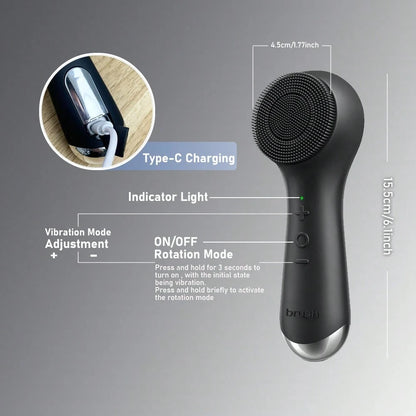 1pc Electric Silicone Facial Cleansing Brush, Portable Waterproof Rechargeable Face Brush With 5 Cleaning Modes, Electric Deep Pore Cleaner For Men & Women, Blackhead & Exfoliating Removal