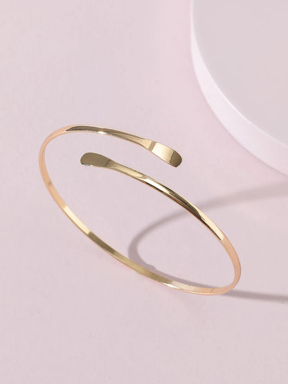 1pc Elegant Floral Pattern Women's Arm Cuff Bracelet, Bohemian Style Arm Band For Spring/Summer