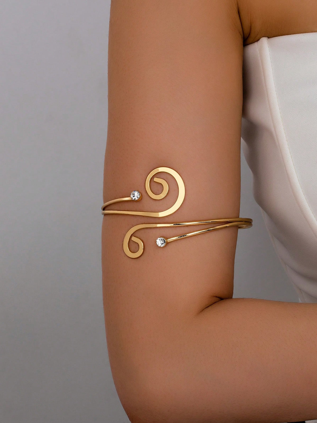 1pc Elegant Floral Pattern Women's Arm Cuff Bracelet, Bohemian Style Arm Band For Spring/Summer