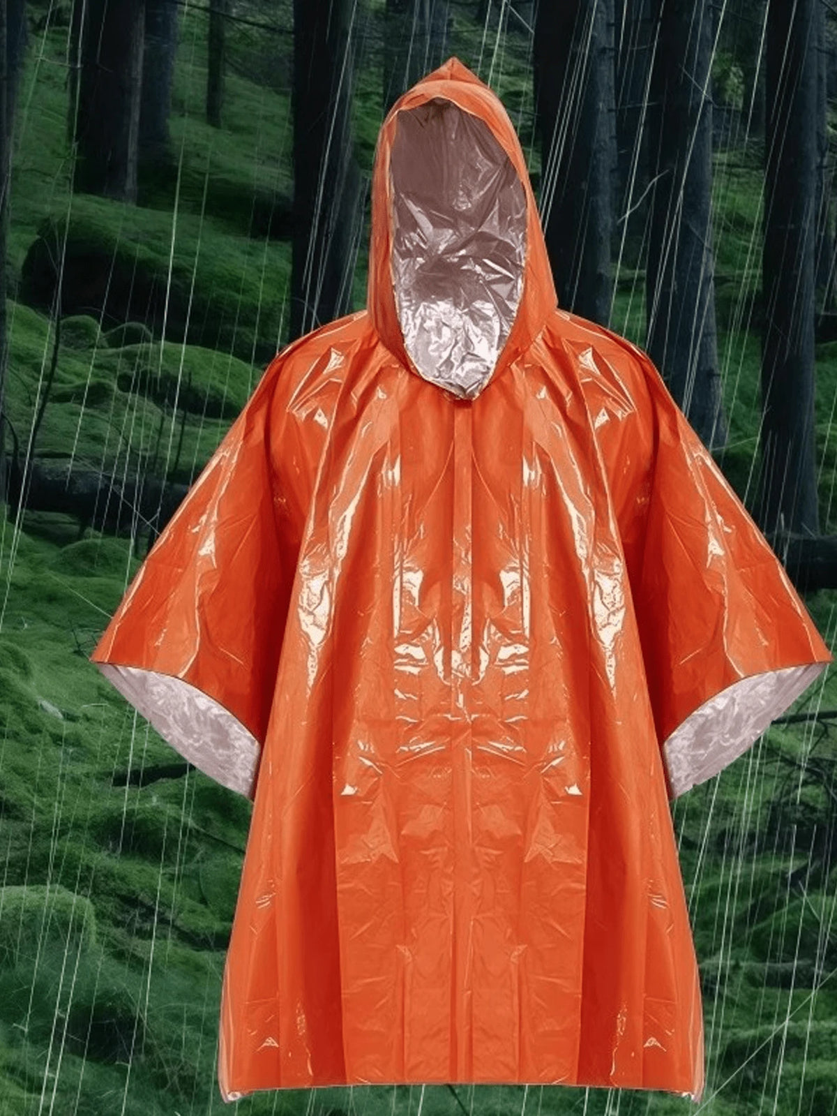 1pc Emergency Thermal Blanket, Double-Sided Insulation Rain Poncho, Heat-Reflecting Survival Blanket, Outdoor Camping Gear, Camping Equipment, Camping Essentials