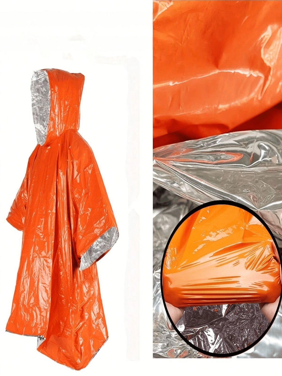 1pc Emergency Thermal Blanket, Double-Sided Insulation Rain Poncho, Heat-Reflecting Survival Blanket, Outdoor Camping Gear, Camping Equipment, Camping Essentials