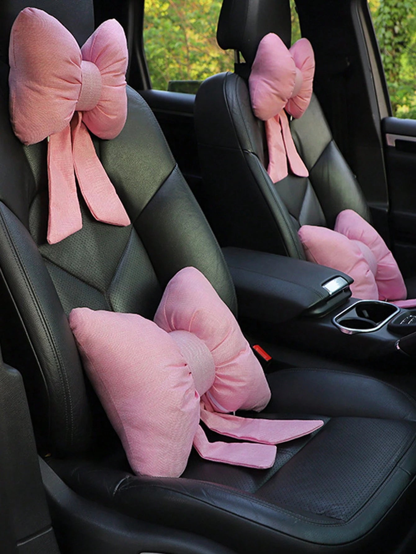 1pc Ergonomic Car Headrest Lumbar Neck Pillow- Comfortable Polyester Material, Enhances Driving Experience, Car Pillow, Women's Car Accessory