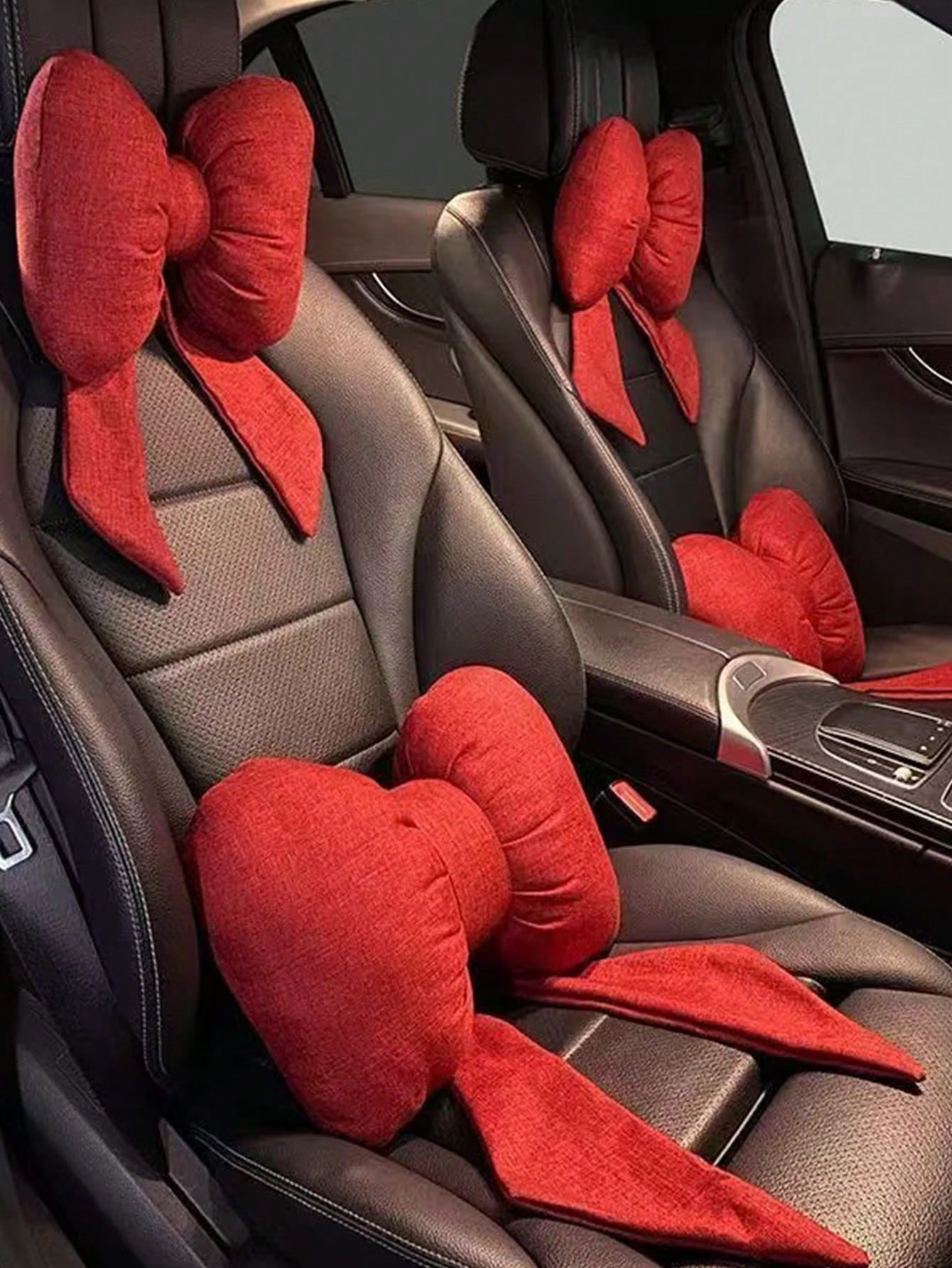 1pc Ergonomic Car Headrest Lumbar Neck Pillow- Comfortable Polyester Material, Enhances Driving Experience, Car Pillow, Women's Car Accessory
