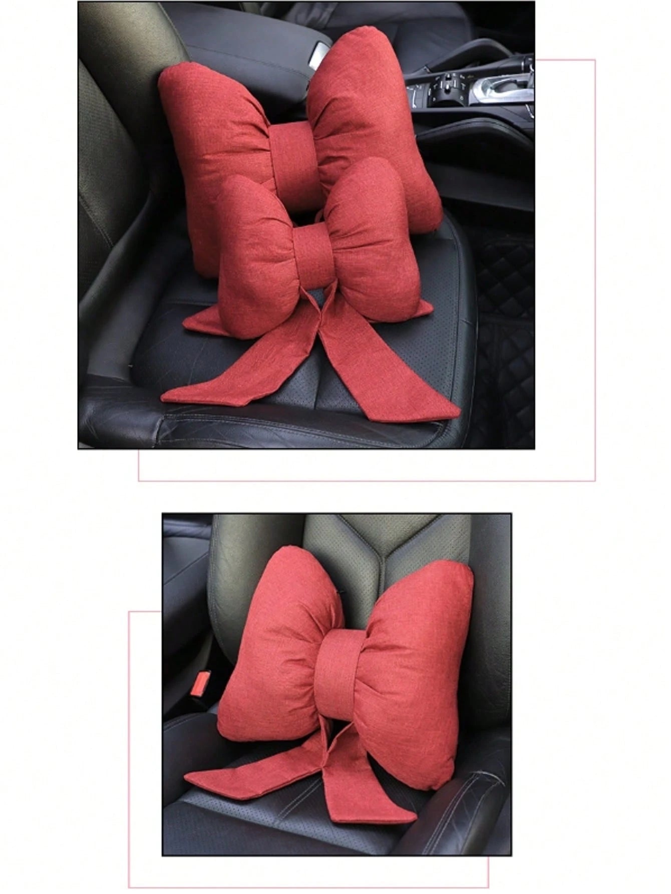 1pc Ergonomic Car Headrest Lumbar Neck Pillow- Comfortable Polyester Material, Enhances Driving Experience, Car Pillow, Women's Car Accessory