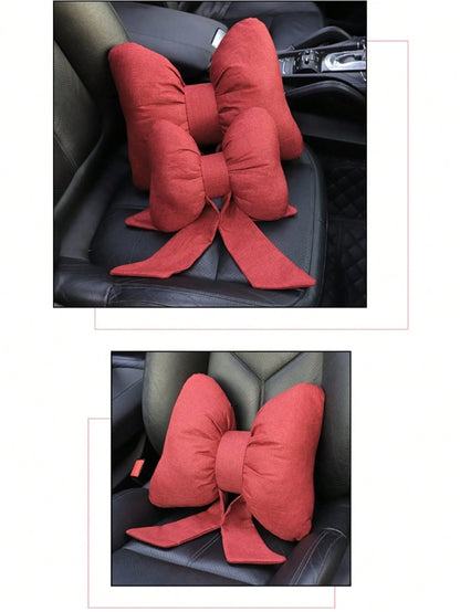 1pc Ergonomic Car Headrest Lumbar Neck Pillow- Comfortable Polyester Material, Enhances Driving Experience, Car Pillow, Women's Car Accessory