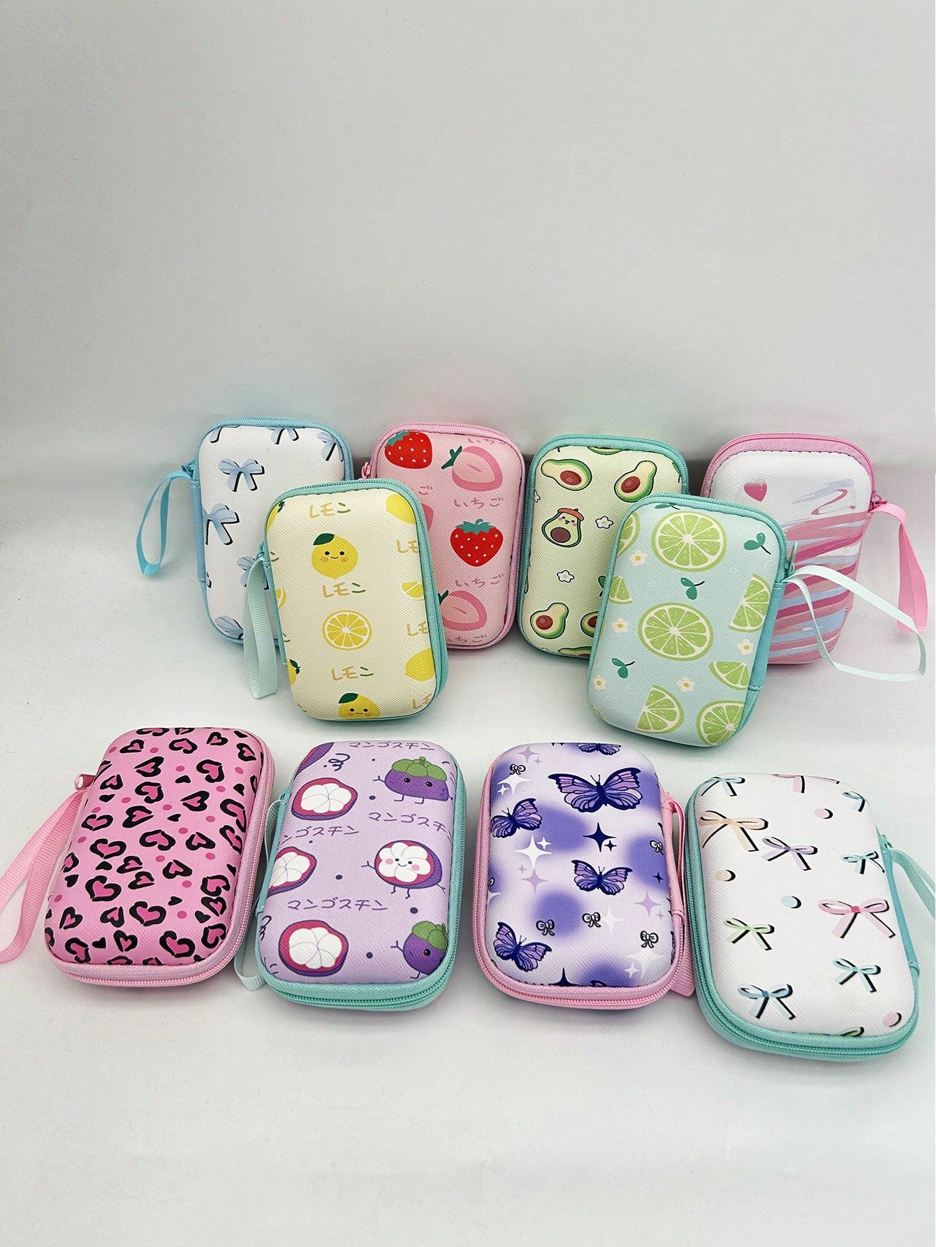 1pc EVA Material Cute Fruit Pattern Zipper Earphone Case, Interesting Design Charger Storage Box, Suitable For AirPods, Bluetooth Headphones, Cables, USB Drives And Other Small Electronics, Anti-Drop