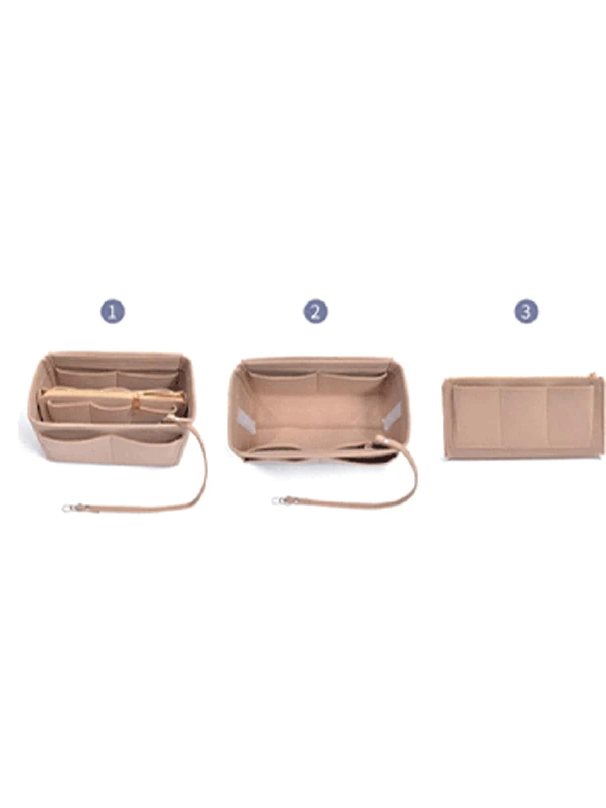 1pc Extra Large/Large/Medium/Small Multi-Functional High Capacity Felt Cloth Inner Liner Bag, Large Capacity Makeup Bag, Felt Bag, Detachable Minimalist Organizer Bag