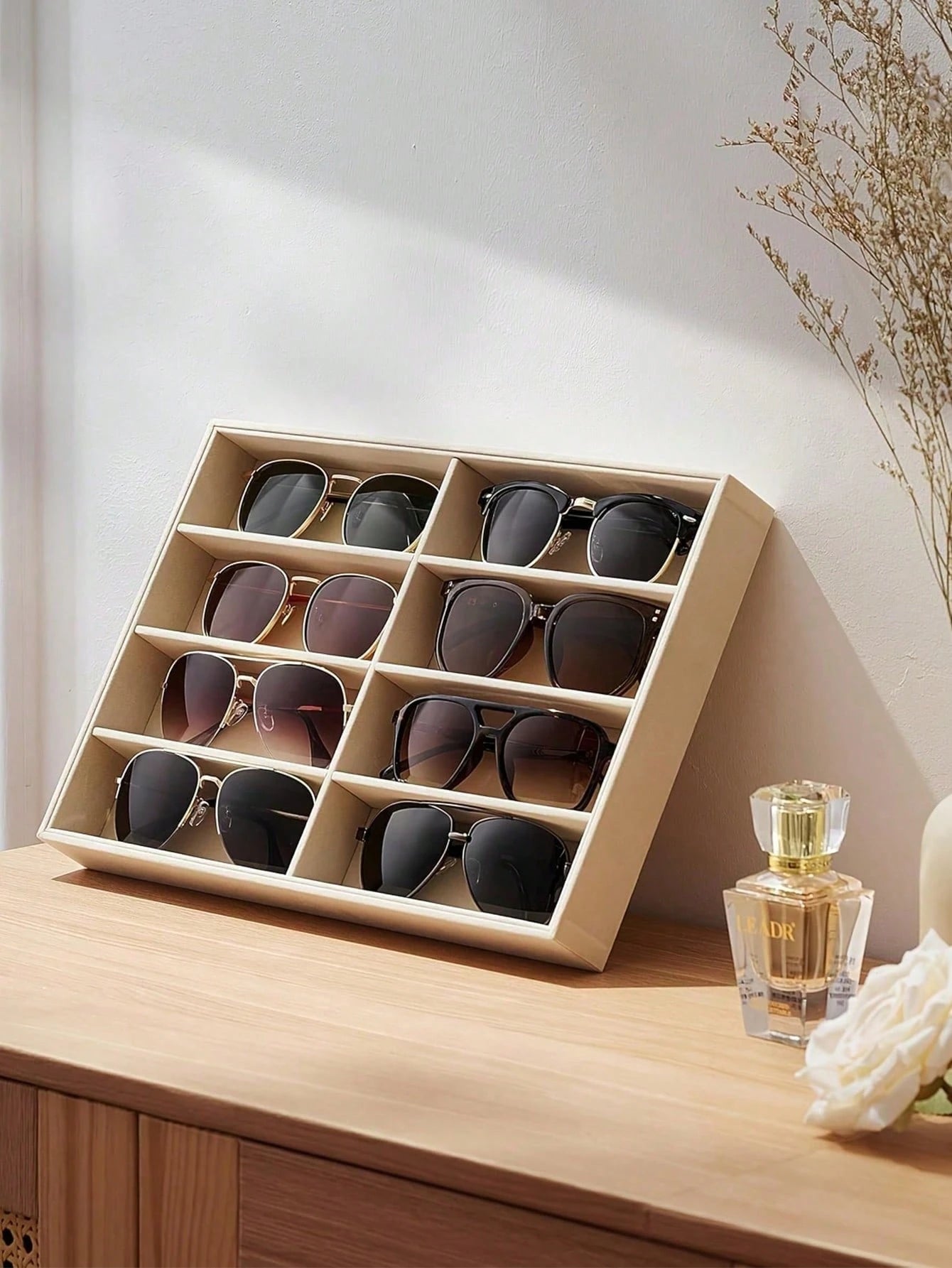 1pc Fashion Glasses Storage Tray, Fashion Glasses Storage Box, Drawer Organizer Box, Stackable Display Box, 3 Colors Available, Anti-Scratch Soft Lining, Suitable For Earrings, Necklaces, Bracelets, R