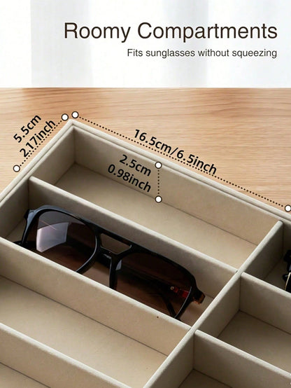 1pc Fashion Glasses Storage Tray, Fashion Glasses Storage Box, Drawer Organizer Box, Stackable Display Box, 3 Colors Available, Anti-Scratch Soft Lining, Suitable For Earrings, Necklaces, Bracelets, R