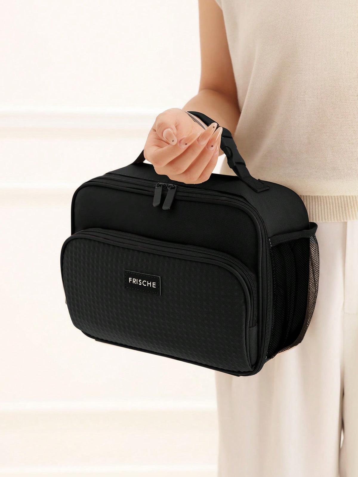 1pc Fashion Style Insulated Lunch Bag With Shoulder Strap, Portable Waterproof Leakproof Tote Cooler Bag, Thick Aluminum Foil Insulation, Reusable Lunch Box For School, Office, Camping, Picnic, Worker