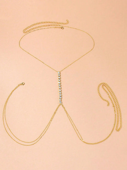 1pc Fashionable Sequin Disc Body Chain Bikini Accessory For Women