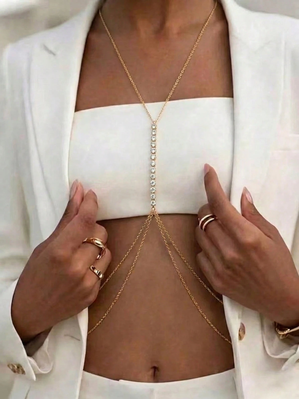 1pc Fashionable Sequin Disc Body Chain Bikini Accessory For Women