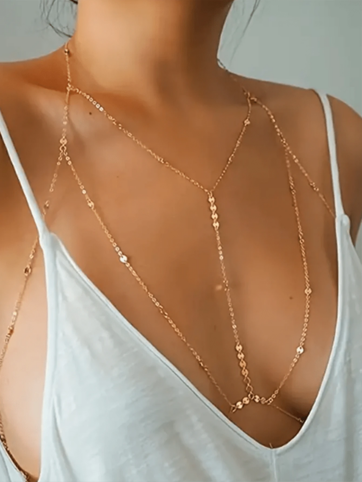 1pc Fashionable Sequin Disc Body Chain Bikini Accessory For Women