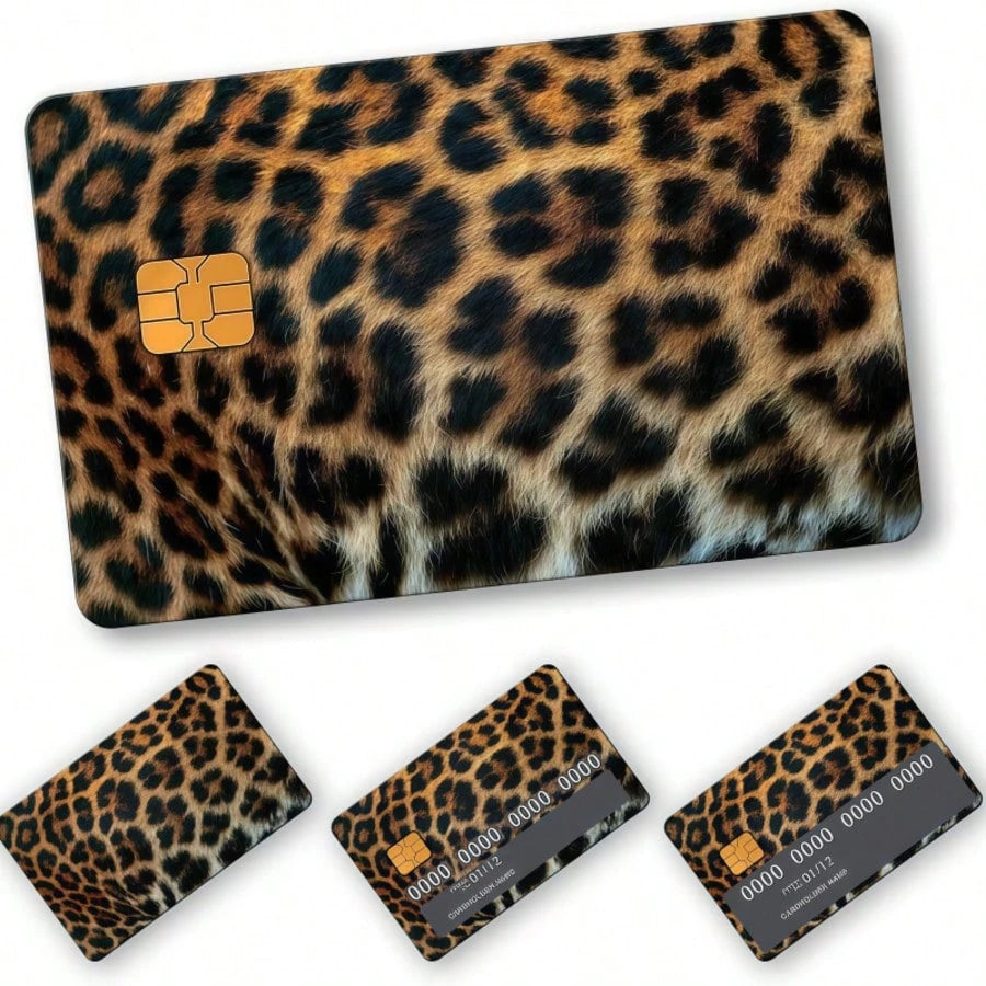 1pc Faux Leopard Print Credit Card Sticker, High-End DIY Sticker, Same As Makeup Blogger, Must-Have For Leopard Print Lovers, Decorate Transit Card, Student ID, Credit Card (Self-Adhesive)