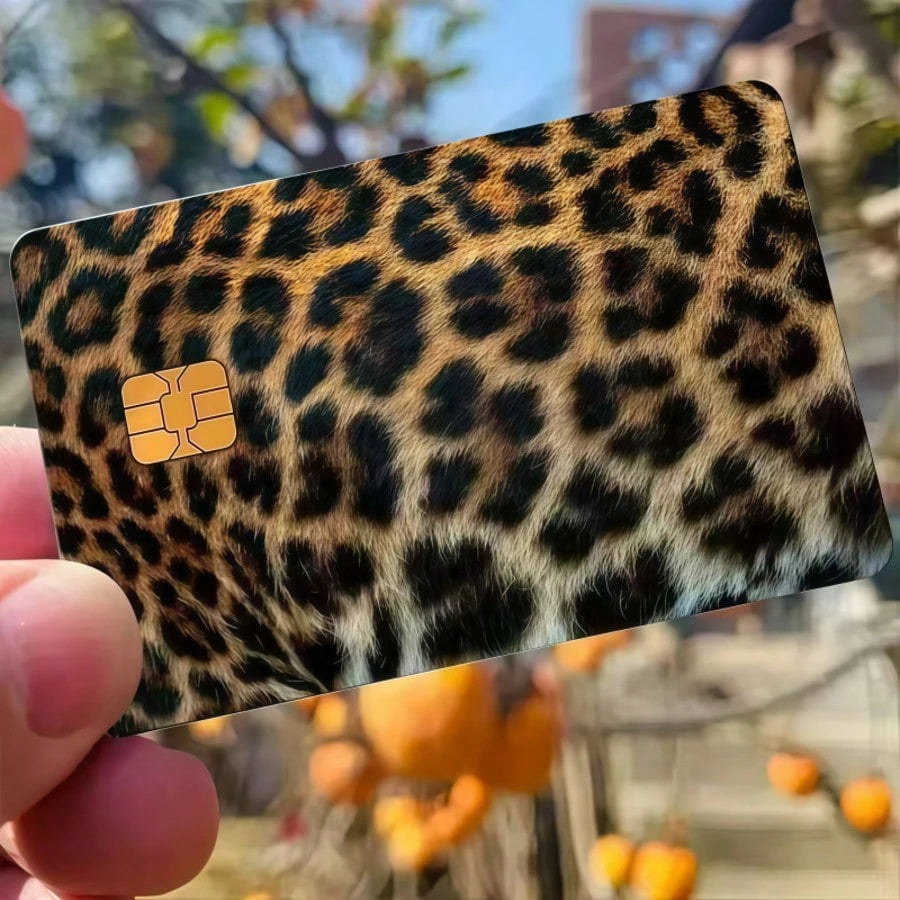 1pc Faux Leopard Print Credit Card Sticker, High-End DIY Sticker, Same As Makeup Blogger, Must-Have For Leopard Print Lovers, Decorate Transit Card, Student ID, Credit Card (Self-Adhesive)