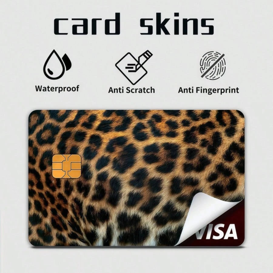 1pc Faux Leopard Print Credit Card Sticker, High-End DIY Sticker, Same As Makeup Blogger, Must-Have For Leopard Print Lovers, Decorate Transit Card, Student ID, Credit Card (Self-Adhesive)