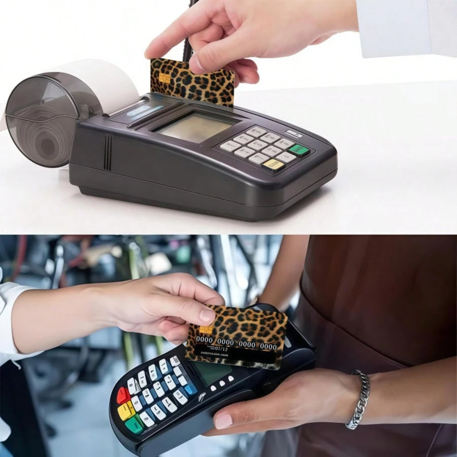 1pc Faux Leopard Print Credit Card Sticker, High-End DIY Sticker, Same As Makeup Blogger, Must-Have For Leopard Print Lovers, Decorate Transit Card, Student ID, Credit Card (Self-Adhesive)