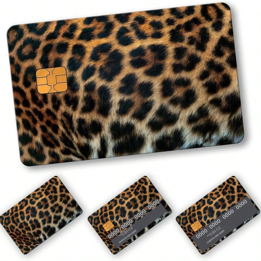 1pc Faux Leopard Print Credit Card Sticker, High-End DIY Sticker, Same As Makeup Blogger, Must-Have For Leopard Print Lovers, Decorate Transit Card, Student ID, Credit Card (Self-Adhesive)