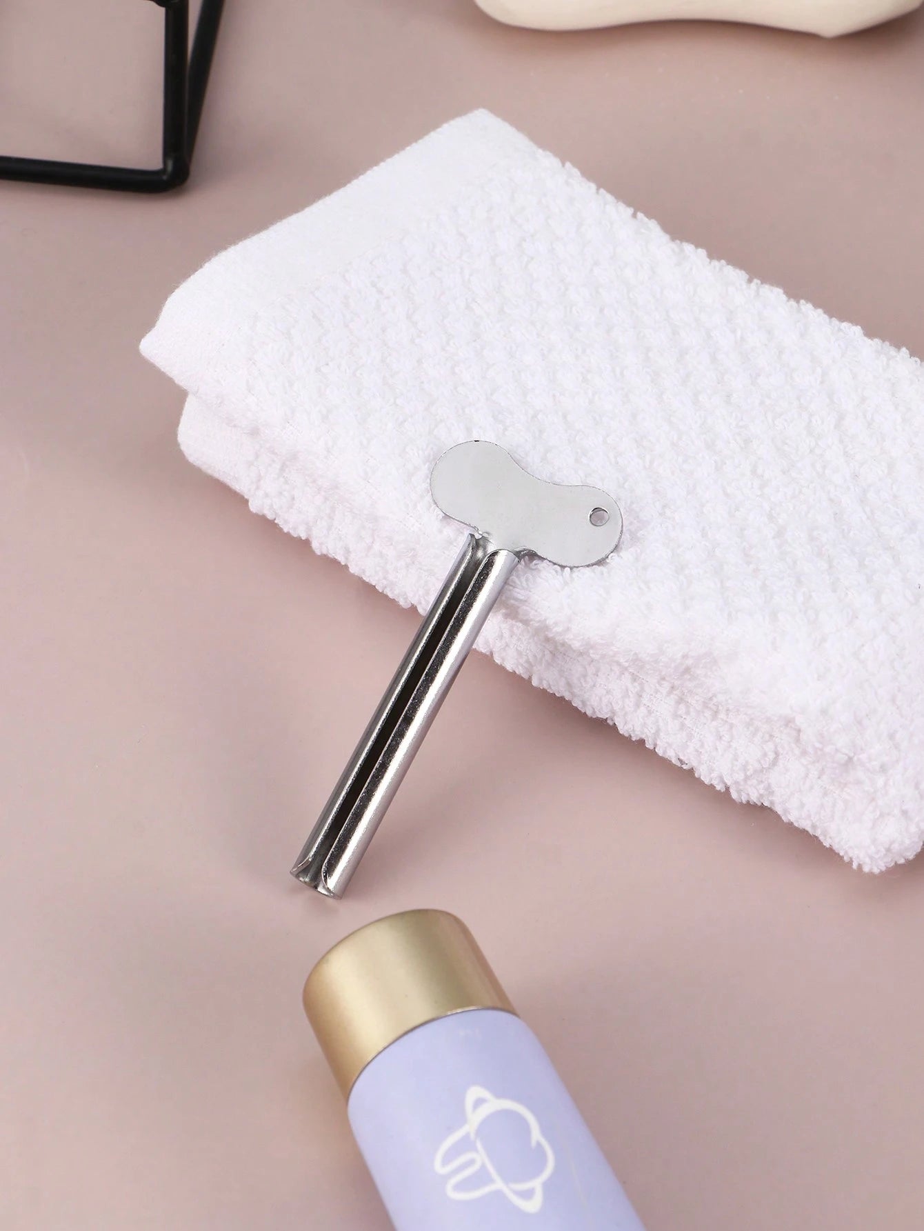 1pc Gold Stainless Steel Toothpaste Squeezer, Suitable For Hand Cream, Ointment, And Aluminum Tubes Toothpaste Home Bathroom Decor Fall Decor Back To School