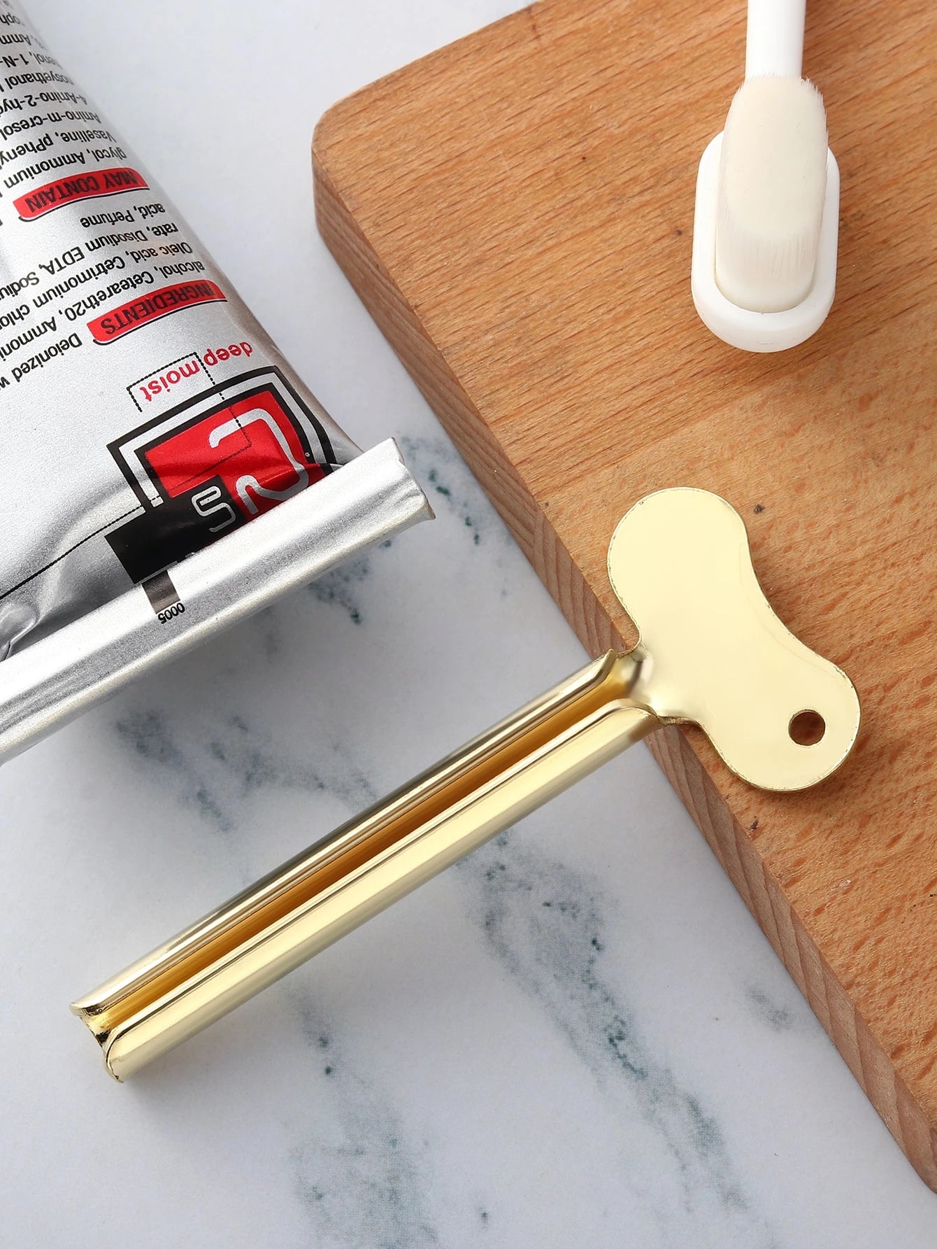 1pc Gold Stainless Steel Toothpaste Squeezer, Suitable For Hand Cream, Ointment, And Aluminum Tubes Toothpaste Home Bathroom Decor Fall Decor Back To School