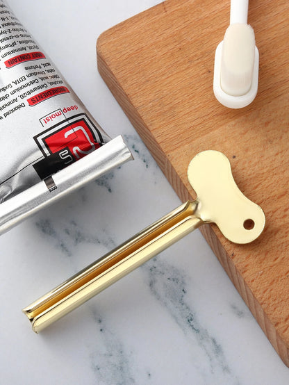 1pc Gold Stainless Steel Toothpaste Squeezer, Suitable For Hand Cream, Ointment, And Aluminum Tubes Toothpaste Home Bathroom Decor Fall Decor Back To School