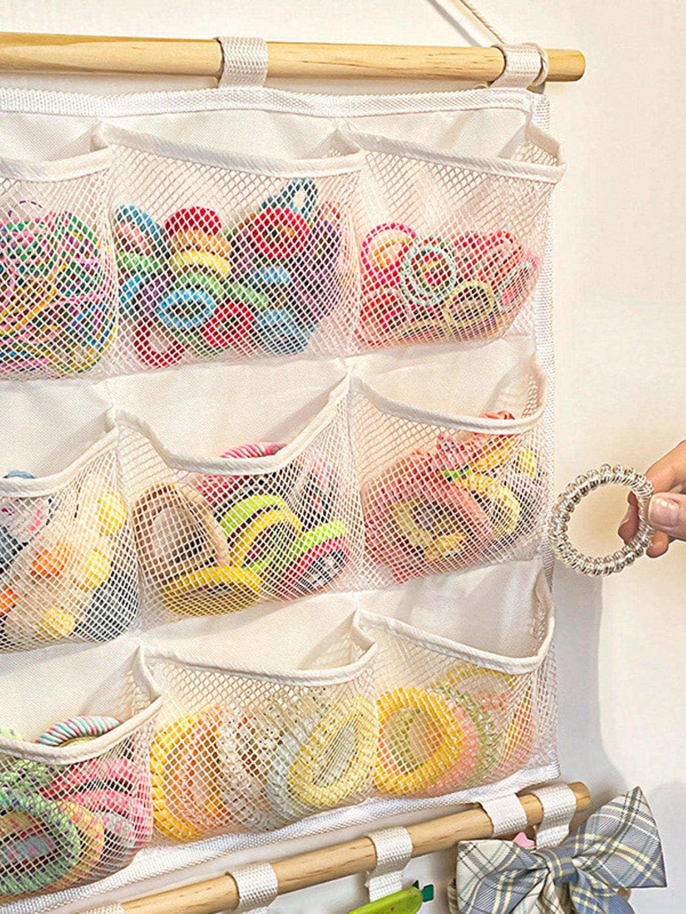 1pc Hair Accessory Organizer Rack, Hair Band Holder, Suitable For Girls, With Hooks To Store Hair Clips, Hair Bands, Hair Accessories, Can Be Hung On Wall, Ideal For Decorating Baby Room, Nursery, Gir