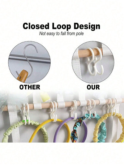 1pc Hair Accessory Organizer Rack, Hair Band Holder, Suitable For Girls, With Hooks To Store Hair Clips, Hair Bands, Hair Accessories, Can Be Hung On Wall, Ideal For Decorating Baby Room, Nursery, Gir