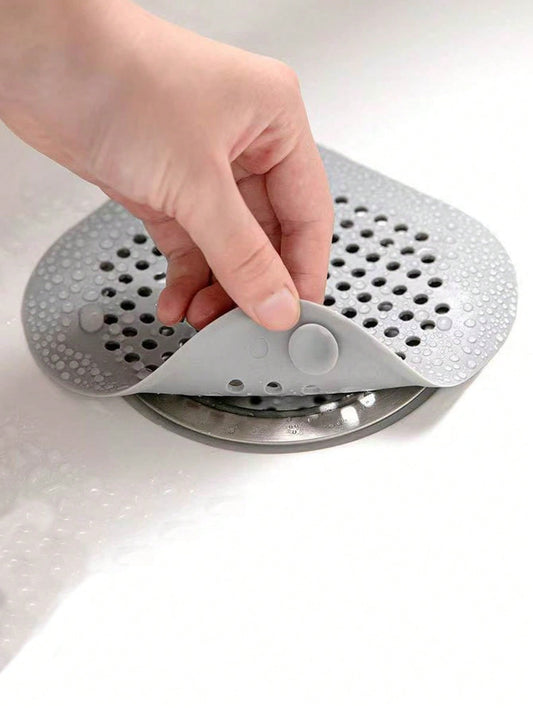 1pc Hair Catcher Filter, Sink Drain Stopper, Bathtub Shower Drain Cover, Silicone Kitchen Odor Stopper, Drain Cover Kitchen Sink Filter, Bathroom Silicone Hair Collector Drain Cover, Home Bathroom Dec