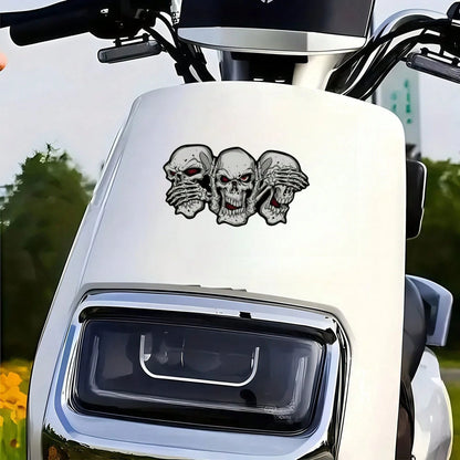 1pc Halloween Creative Red-Eyed Ghost Skull Car Body Sticker, Vinyl Waterproof & Sun-Resistant, Suitable For Car Rear Window, Fuel Tank Cover, Tail, Side Window, Motorcycle Personalized Modification S