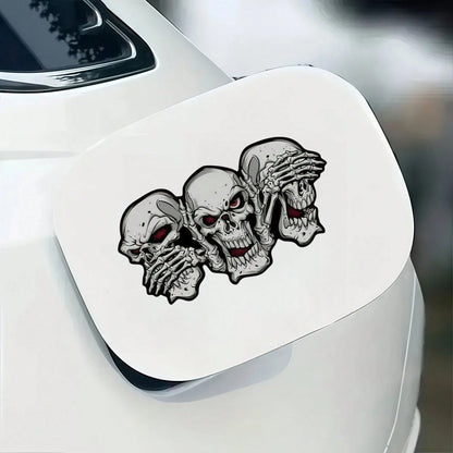 1pc Halloween Creative Red-Eyed Ghost Skull Car Body Sticker, Vinyl Waterproof & Sun-Resistant, Suitable For Car Rear Window, Fuel Tank Cover, Tail, Side Window, Motorcycle Personalized Modification S