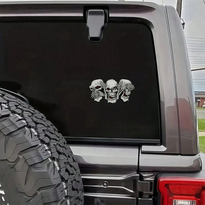 1pc Halloween Creative Red-Eyed Ghost Skull Car Body Sticker, Vinyl Waterproof & Sun-Resistant, Suitable For Car Rear Window, Fuel Tank Cover, Tail, Side Window, Motorcycle Personalized Modification S